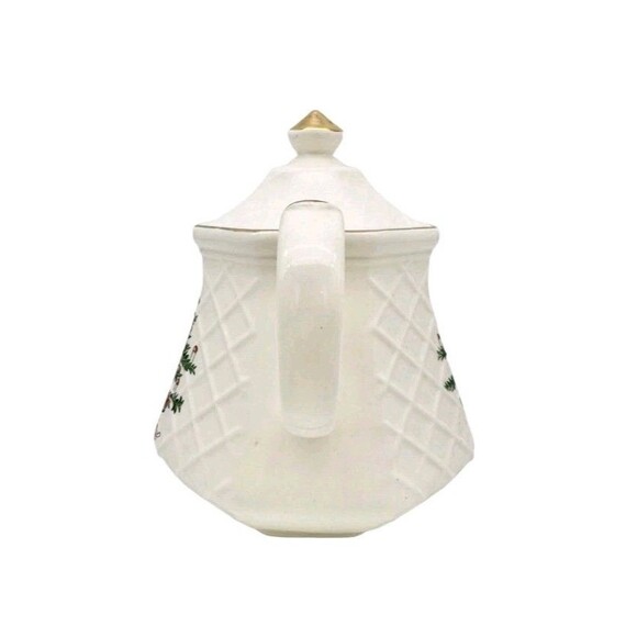 Vintage Christmas Ceramic Teapot, All The Trimmings, Earthen, Japan - Picture 6 of 8